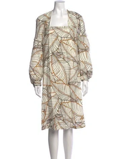 Pre-owned Nicholas Linen Knee-length Dress In Neutral