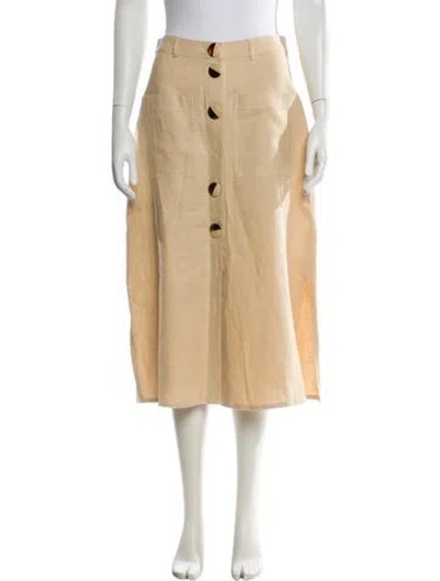 Pre-owned Nicholas Linen Knee-length Skirt In Neutral