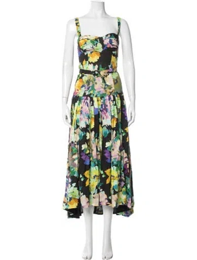 Pre-owned Nicholas Linen Long Dress In Black