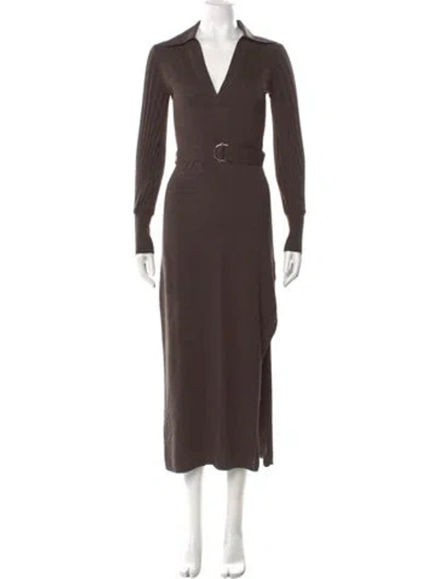 Pre-owned Nicholas Linen Long Dress In Brown