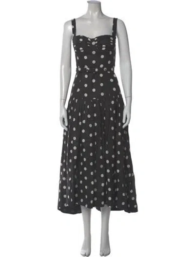 Pre-owned Nicholas Linen Long Dress In Gray