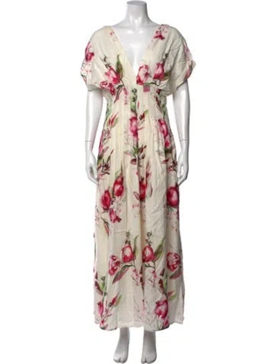 Pre-owned Nicholas Linen Long Dress In Multicolor