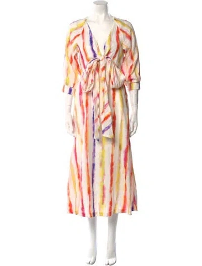 Pre-owned Nicholas Linen Long Dress In Neutral