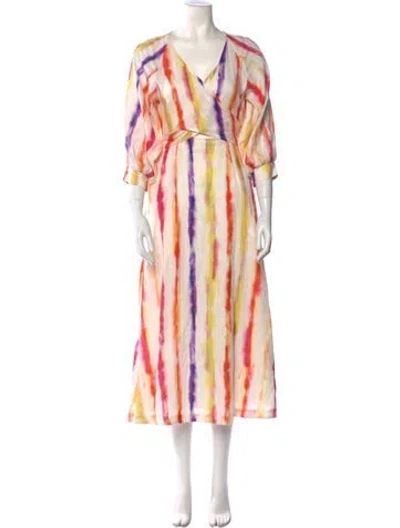 Pre-owned Nicholas Linen Long Dress In Neutral