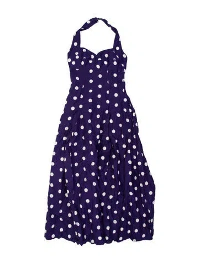 Pre-owned Nicholas Linen Long Dress In Purple
