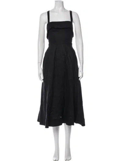 Pre-owned Nicholas Linen Long Dress W/ Tags In Black