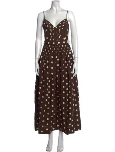Pre-owned Nicholas Linen Long Dress W/ Tags In Brown