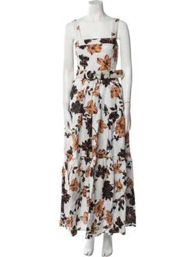 Pre-owned Nicholas Linen Long Dress In White