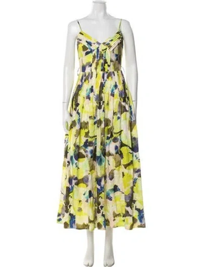 Pre-owned Nicholas Linen Long Dress In Yellow