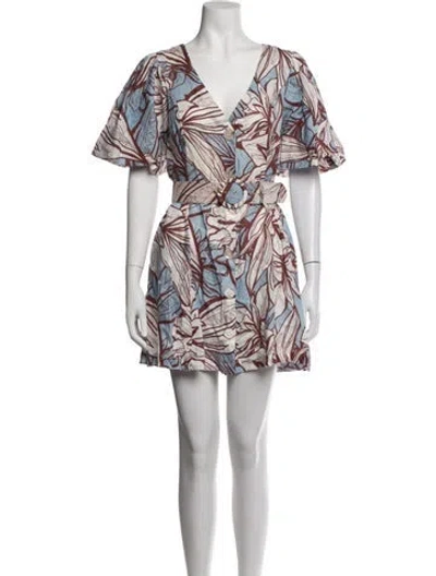 Pre-owned Nicholas Linen Mini Dress In Blue