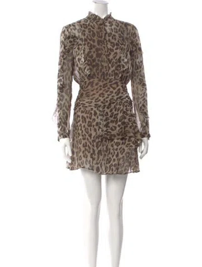 Pre-owned Nicholas Linen Mini Dress In Brown