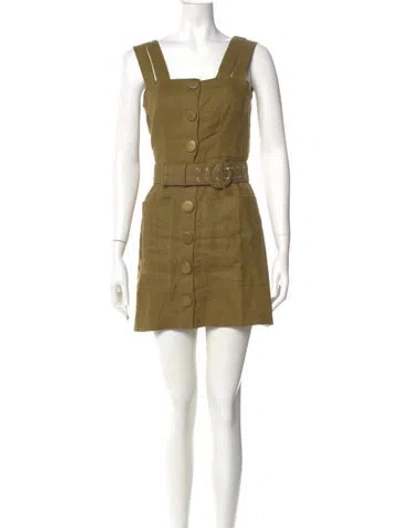 Pre-owned Nicholas Linen Mini Dress In Green