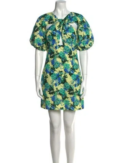 Pre-owned Nicholas Linen Mini Dress In Green