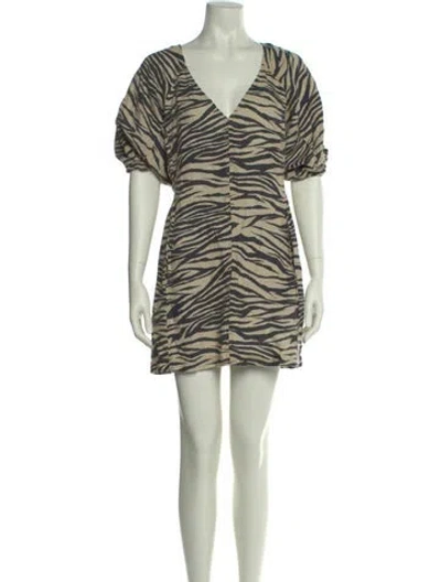 Pre-owned Nicholas Linen Mini Dress In Green