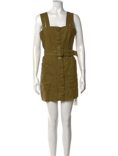 Pre-owned Nicholas Linen Mini Dress In Green