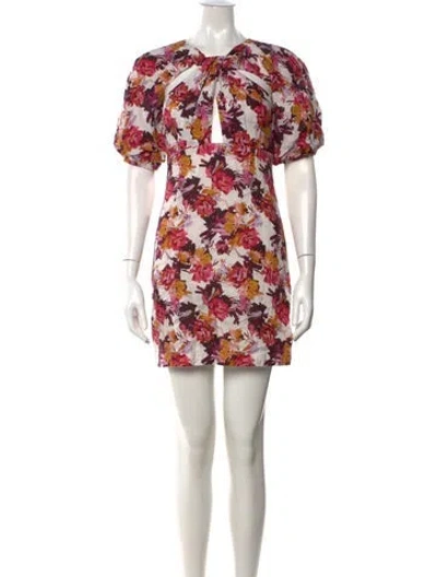 Pre-owned Nicholas Linen Mini Dress In Purple