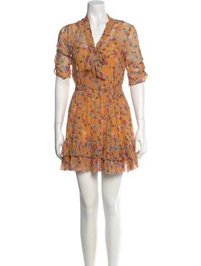 Pre-owned Nicholas Linen Mini Dress In Yellow