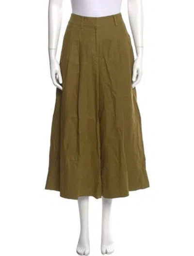 Pre-owned Nicholas Linen Wide Leg Pants In Green