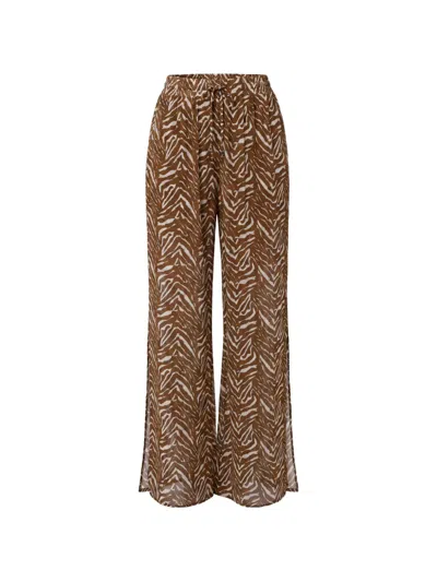 Nicholas Lise Pants Abstract Animal In Brown