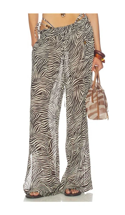 Nicholas Lise Wide Legged Pants With Side Slits In Black