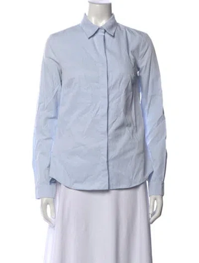 Pre-owned Nicholas Long Sleeve Button-up Top In Blue