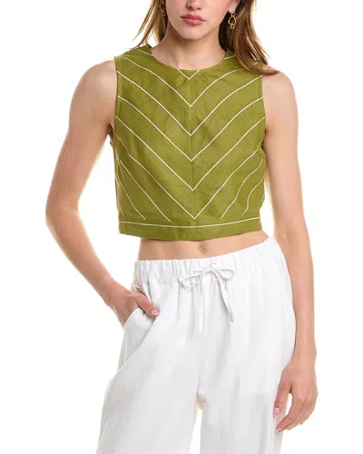 Nicholas Lucienne Linen-blend Top In Green