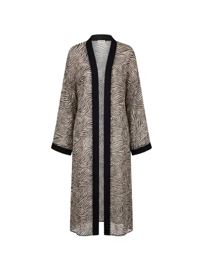 Nicholas Lysandra Caftan Robe In Gray
