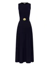 Nicholas Madison Pleated Belted Maxi Dress In Black