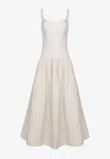 Nicholas Makenna Drop Waist Corset Midi Dress In White