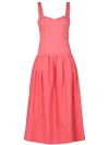 Nicholas Makenna Drop Waist Corset Midi Dress In 粉色