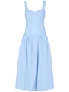 Nicholas Makenna Ruched Sweetheart Corset Midi Dress In 蓝色
