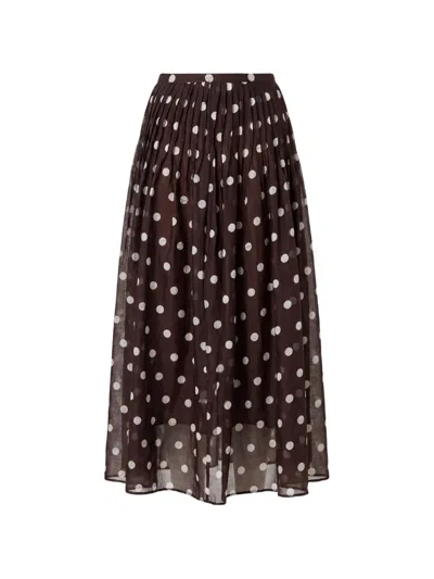 Nicholas Marit Skirt Espresso Ivory Polka-dot In Brown