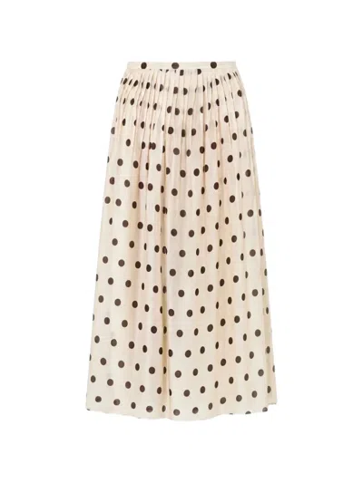 Nicholas Marit Skirt Lemon Polka Dot In Neutral