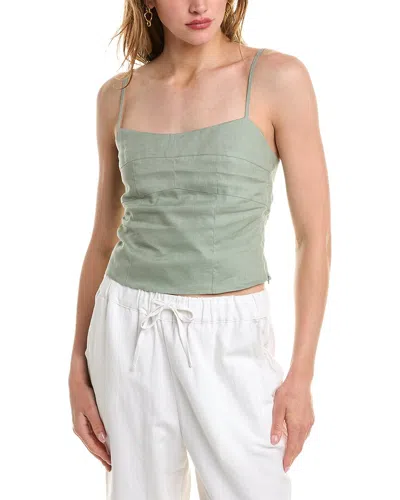 Nicholas Marjorie Seamed Linen Camisole In Green