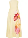Nicholas Melody Corset Midi Dress In Yellow