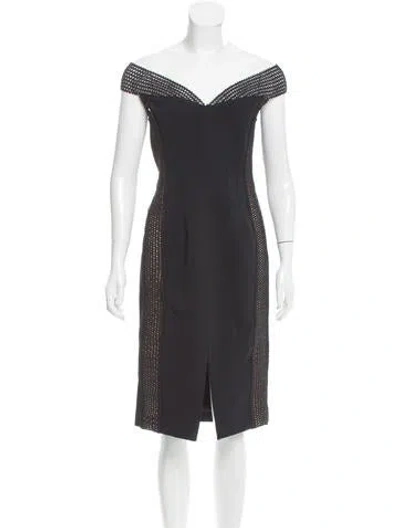 Pre-owned Nicholas Mesh-accented Bandage Dress W/ Tags In Black