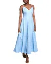 Nicholas Michah Linen-blend Midi Dress In Blue