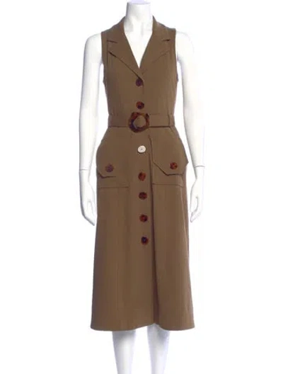 Pre-owned Nicholas Midi Length Dress In Brown