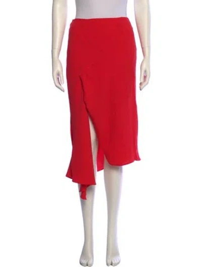 Pre-owned Nicholas Midi Length Skirt In Red