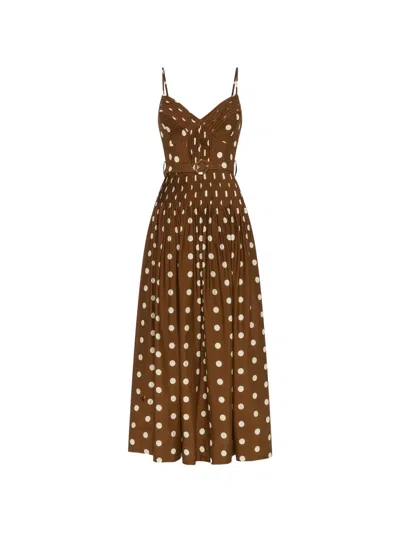 Nicholas Mireille Print Dress In Brown