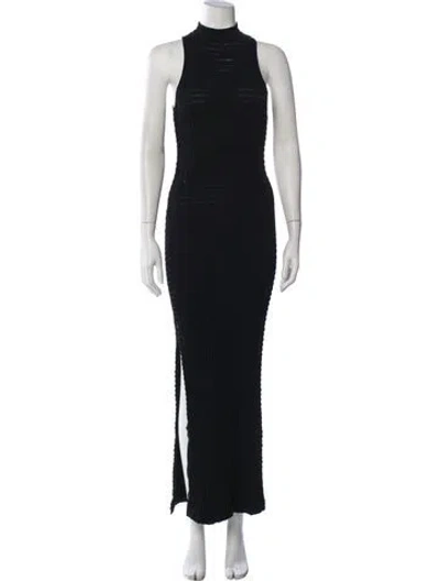 Pre-owned Nicholas Mock Neck Long Dress In Black