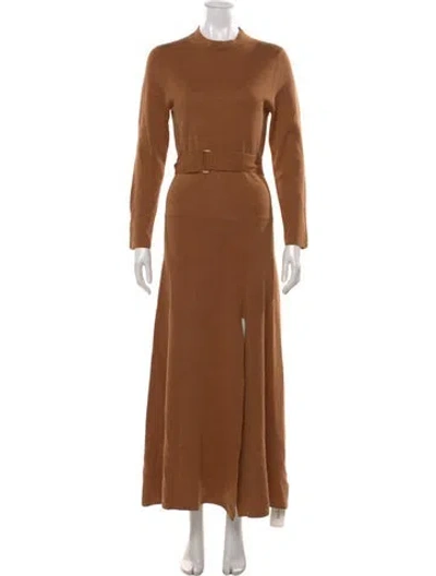 Pre-owned Nicholas Mock Neck Long Dress In Brown