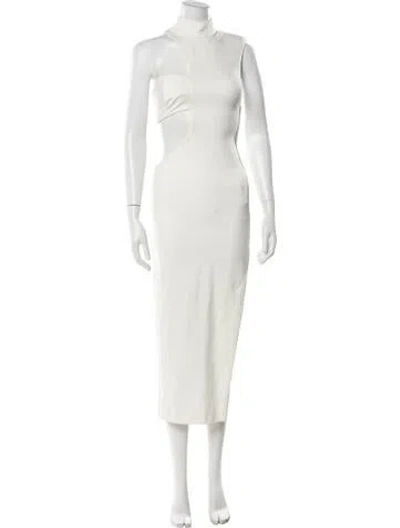 Pre-owned Nicholas Mock Neck Long Dress In Neutrals