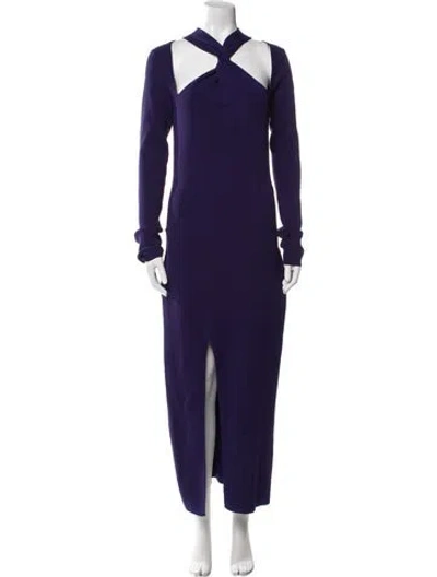 Pre-owned Nicholas Mock Neck Long Dress In Purple