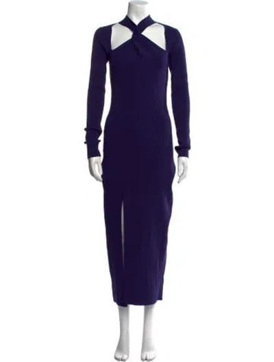 Pre-owned Nicholas Mock Neck Long Dress W/ Tags In Blue