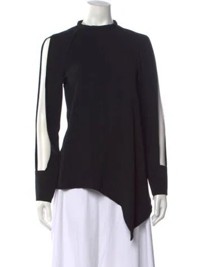 Pre-owned Nicholas Mock Neck Long Sleeve Top In Black