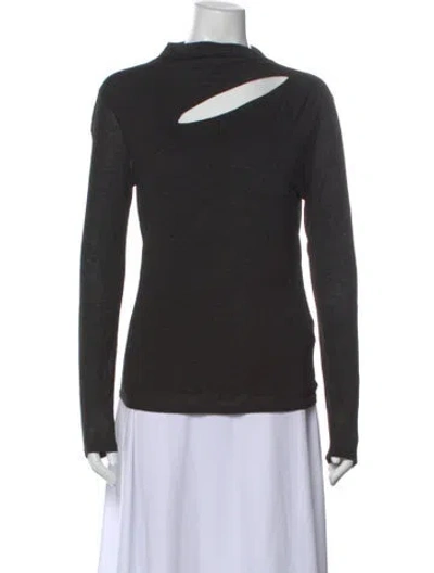 Pre-owned Nicholas Mock Neck Long Sleeve Top W/ Tags In Black