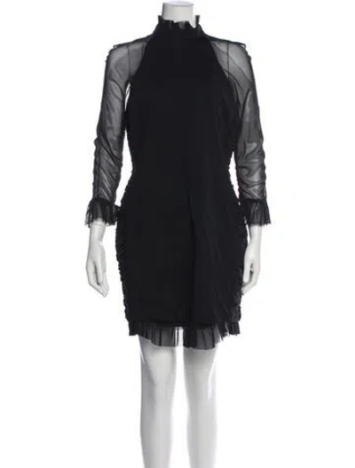 Pre-owned Nicholas Mock Neck Mini Dress In Black