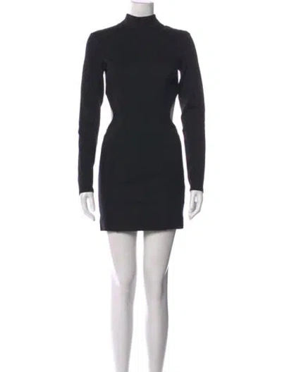 Pre-owned Nicholas Mock Neck Mini Dress In Black