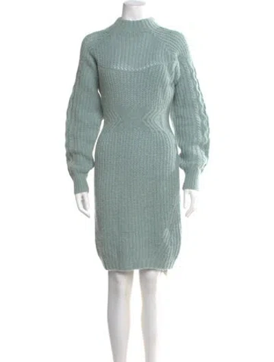 Pre-owned Nicholas Mock Neck Mini Dress W/ Tags In Blue